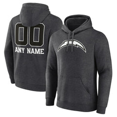 NFL Los Angeles Chargers Personalized Name & Number Monochrome Pullover Hoodie