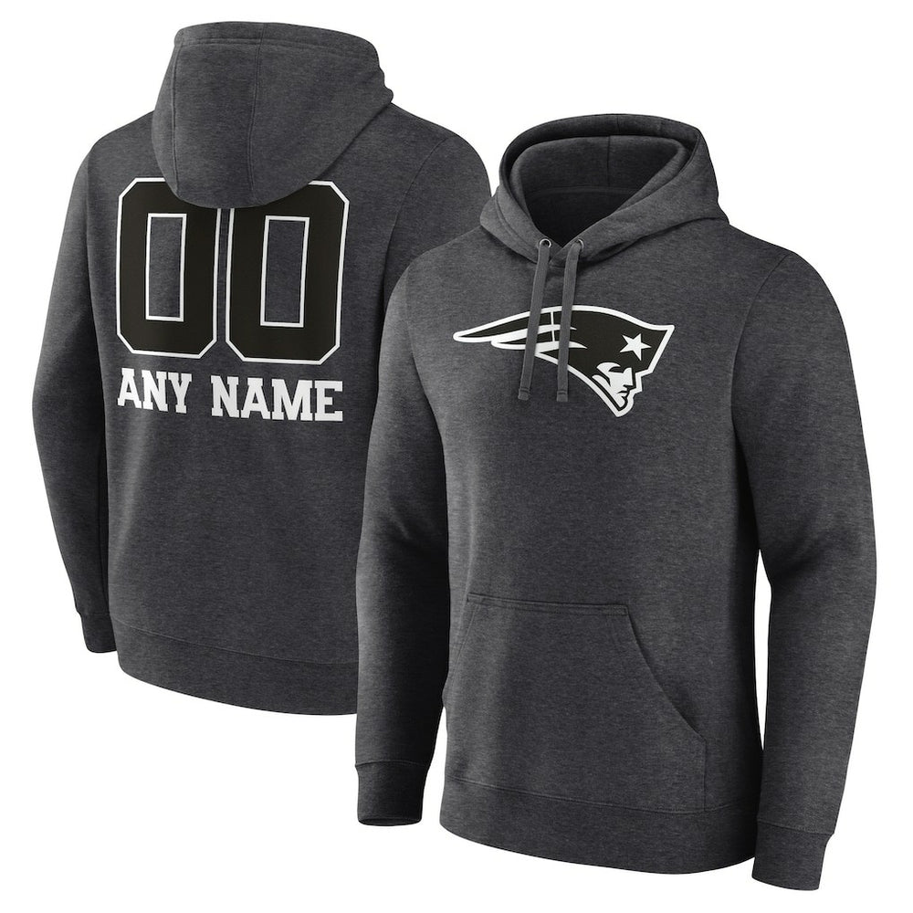NFL New England Patriots Personalized Name & Number Monochrome Pullover Hoodie