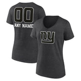 NFL New York Giants Women's Personalized Name & Number Monochrome V-Neck Long Sleeve T-Shirt