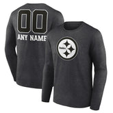 NFL Pittsburgh Steelers Personalized Name & Number Monochrome Long Sleeve T-Shirt
