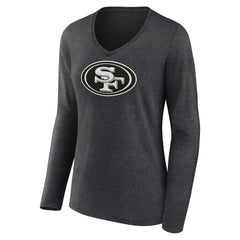 NFL San Francisco 49ers Women's Personalized Name & Number Monochrome V-neck T-Shirt