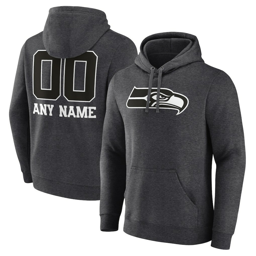 NFL Seattle Seahawks Personalized Name & Number Monochrome Pullover Hoodie