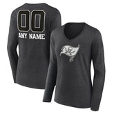 NFL Tampa Bay Buccaneers Women's Personalized Name & Number Monochrome V-neck T-Shirt