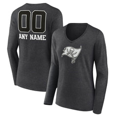 NFL Tampa Bay Buccaneers Women's Personalized Name & Number Monochrome V-neck T-Shirt