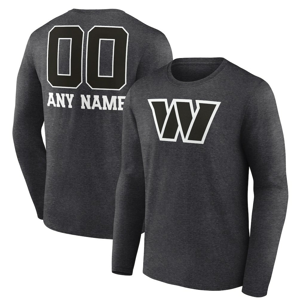 NFL Washington Commanders Personalized Name & Number Monochrome Long Sleeve T-Shirt