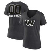 NFL Washington Commanders Women's Personalized Name & Number Monochrome V-Neck Long Sleeve T-Shirt