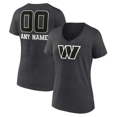 NFL Washington Commanders Women's Personalized Name & Number Monochrome V-Neck Long Sleeve T-Shirt