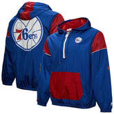 Philadelphia 76ers Unisex Hardwood Classics Team OG 3.0 Anorak Half-Zip Windbreaker Jacket - Royal | Mitchell & Ness cheap
