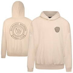 Milwaukee Brewers Levelwear Contact Oversized Pullover Hoodie - Khaki