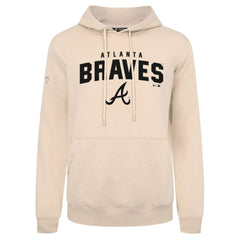 Atlanta Braves Levelwear Podium Team Arch Pullover Hoodie - Khaki