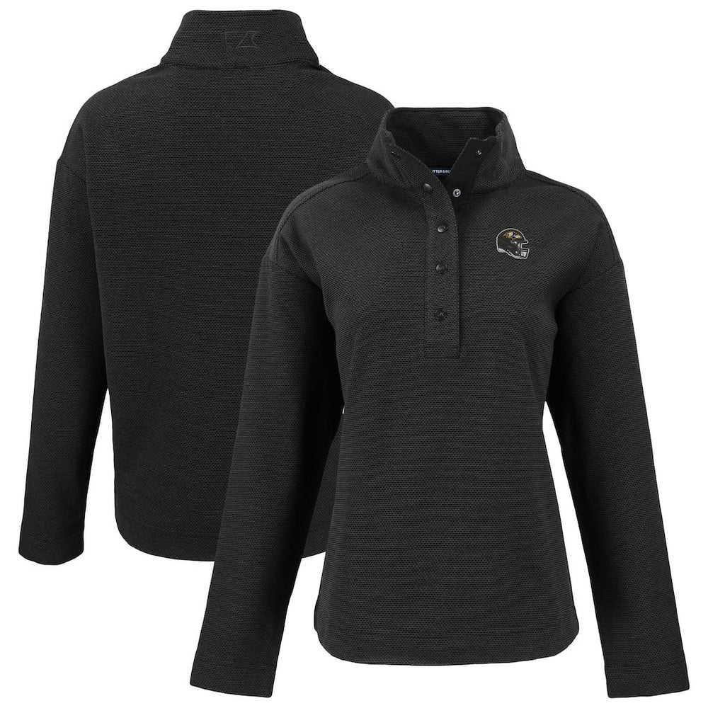 NFL Baltimore Ravens Cutter & Buck Women's Hunts Point Eco Half-Snap Sweatshirt