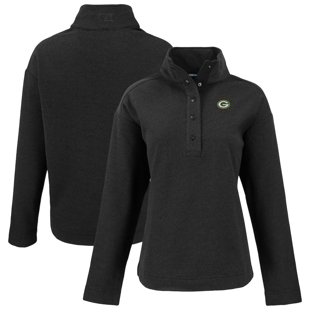 NFL Green Bay Packers Cutter & Buck Women's Hunts Point Eco Half-Snap Sweatshirt