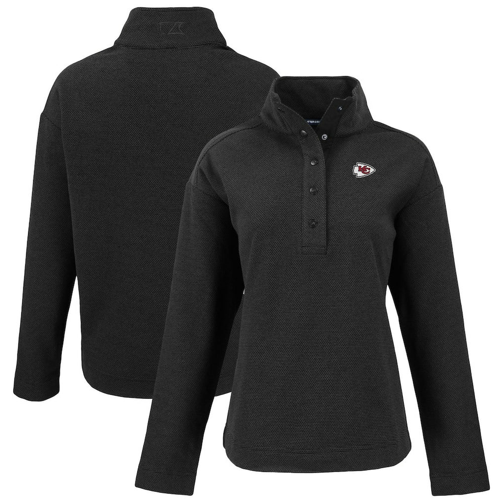NFL Kansas City Chiefs Cutter & Buck Women's Hunts Point Eco Half-Snap Sweatshirt