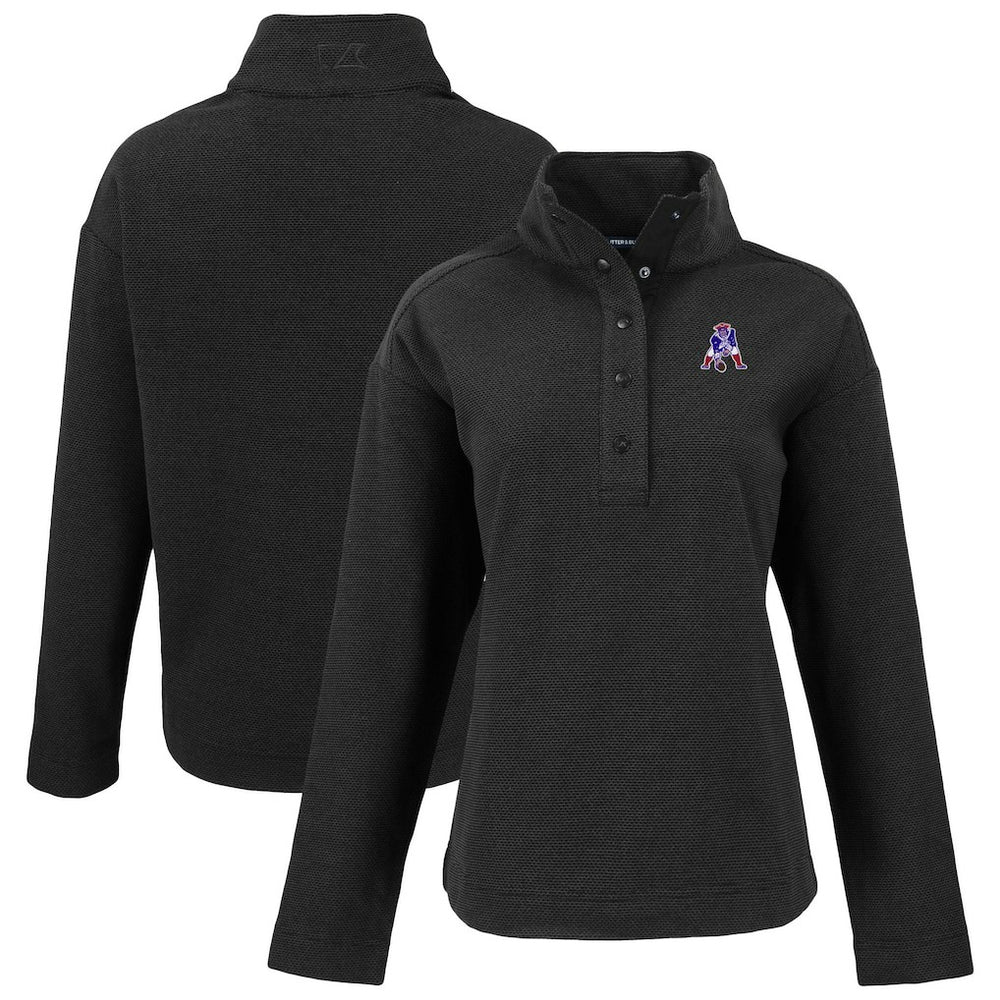NFL New England Patriots Cutter & Buck Women's Hunts Point Eco Half-Snap Sweatshirt