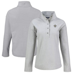 NFL New Orleans Saints Cutter & Buck Women's Hunts Point Eco Half-Snap Sweatshirt