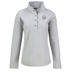 NFL Pittsburgh Steelers Cutter & Buck Women's Hunts Point Eco Half-Snap Sweatshirt