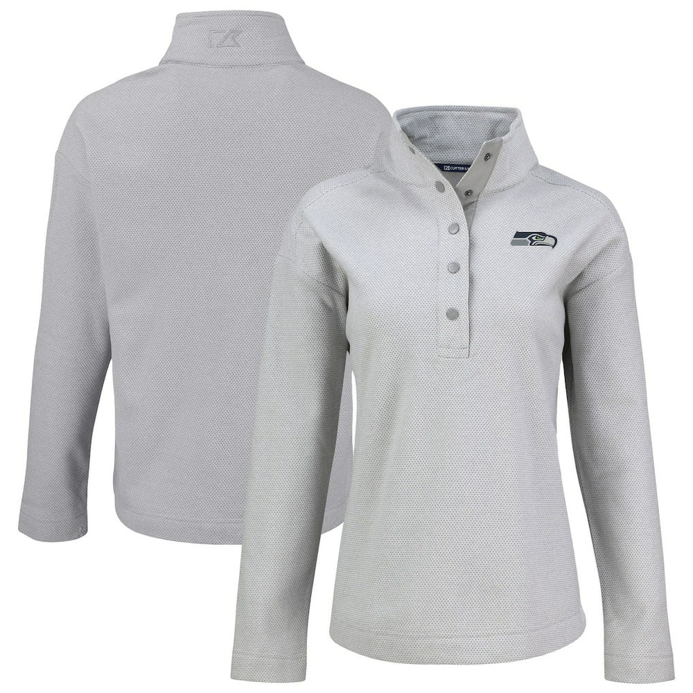 NFL Seattle Seahawks Cutter & Buck Women's Hunts Point Eco Half-Snap Sweatshirt