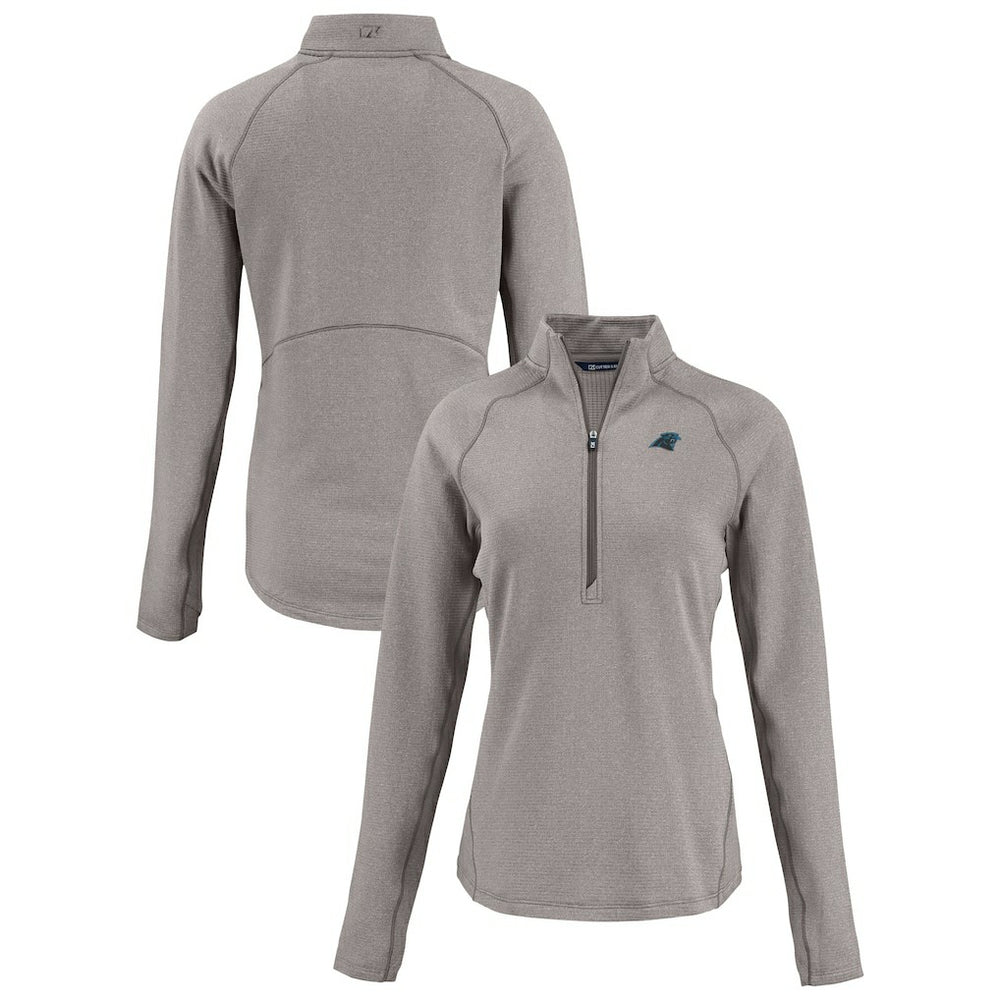 NFL Carolina Panthers Cutter & Buck Women's Peshastin Eco Fleece Recycled Tri-Blend Raglan Half-Zip Jacket