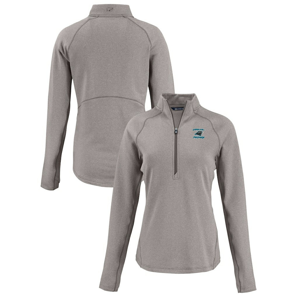 NFL Carolina Panthers Cutter & Buck Women's Peshastin Eco Fleece Recycled Tri-Blend Raglan Half-Zip Jacket