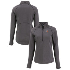 NFL Cincinnati Bengals Cutter & Buck Women's Peshastin Eco Fleece Recycled Tri-Blend Raglan Half-Zip Jacket
