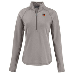 NFL Cincinnati Bengals Cutter & Buck Women's Peshastin Eco Fleece Recycled Tri-Blend Raglan Half-Zip Jacket