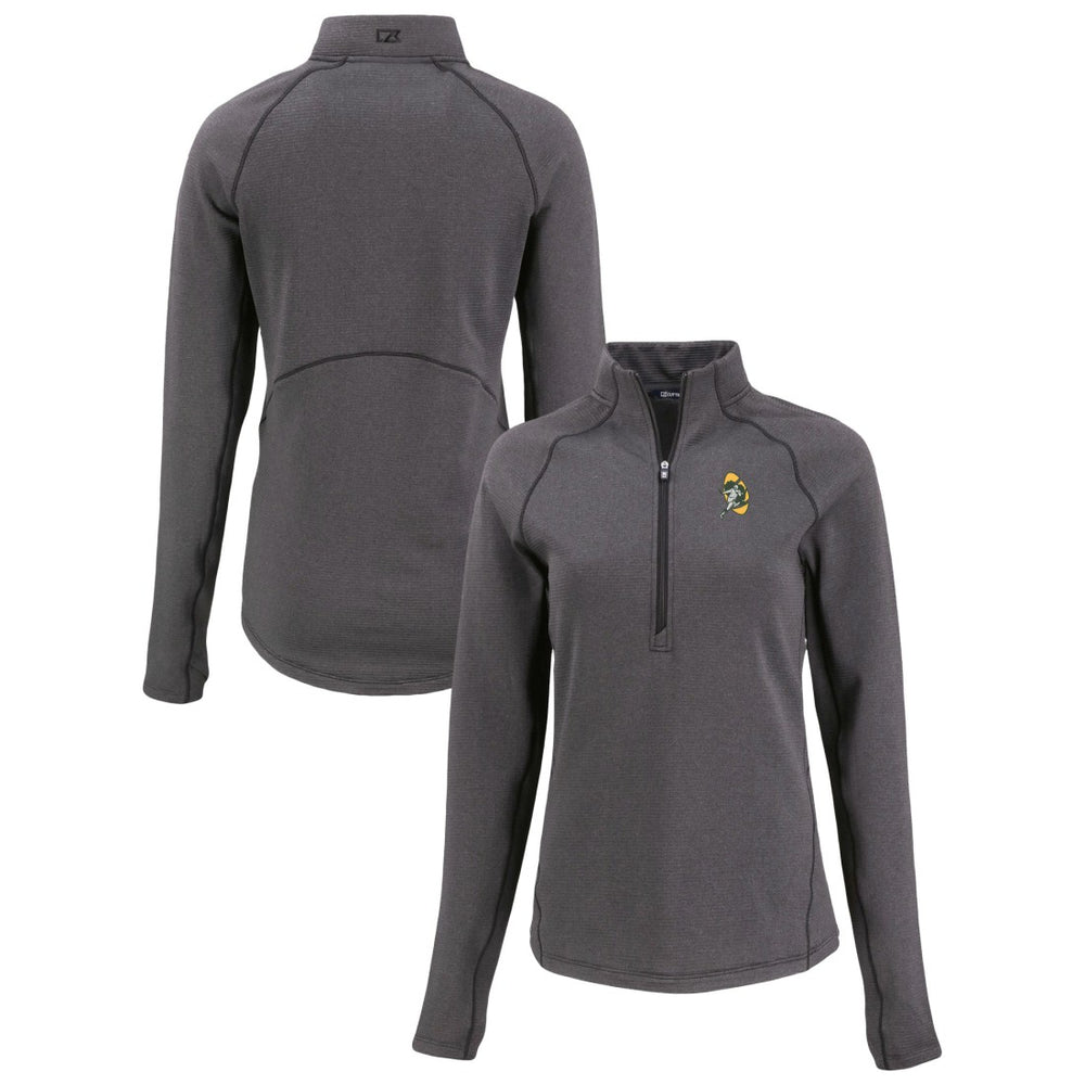 NFL Green Bay Packers Cutter & Buck Women's Peshastin Eco Fleece Recycled Tri-Blend Raglan Half-Zip Jacket