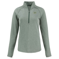 NFL Green Bay Packers Cutter & Buck Women's Peshastin Eco Fleece Recycled Tri-Blend Raglan Half-Zip Jacket