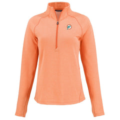 NFL Miami Dolphins Cutter & Buck Women's Peshastin Eco Fleece Recycled Tri-Blend Raglan Half-Zip Jacket