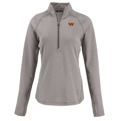 NFL Washington Commanders Cutter & Buck Women's Peshastin Eco Fleece Recycled Tri-Blend Raglan Half-Zip Jacket