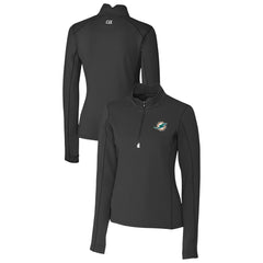 NFL Miami Dolphins Cutter & Buck Women's Traverse Stretch Quarter-Zip Pullover Top