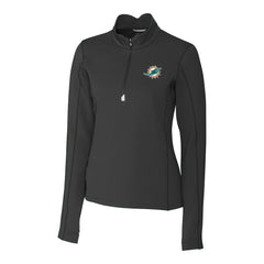 NFL Miami Dolphins Cutter & Buck Women's Traverse Stretch Quarter-Zip Pullover Top