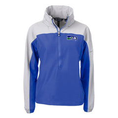 NFL Seattle Seahawks Cutter & Buck Women's Charter Eco Recycled Half-Zip Hooded Anorak Jacket