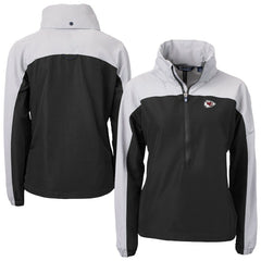 NFL Kansas City Chiefs Cutter & Buck Women's Charter Eco Recycled Half-Zip Hooded Anorak Jacket