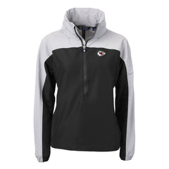 NFL Kansas City Chiefs Cutter & Buck Women's Charter Eco Recycled Half-Zip Hooded Anorak Jacket
