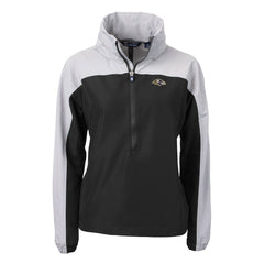 NFL Baltimore Ravens Cutter & Buck Women's Charter Eco Recycled Half-Zip Hooded Anorak Jacket