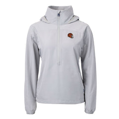 NFL Cincinnati Bengals Cutter & Buck Women's Charter Eco Recycled Half-Zip Hooded Anorak Jacket