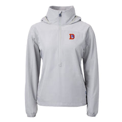 NFL Denver Broncos Cutter & Buck Women's Charter Eco Recycled Half-Zip Hooded Anorak Jacket