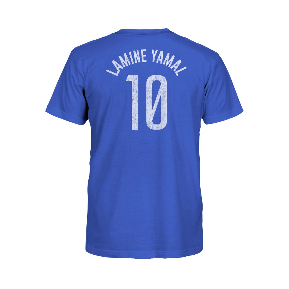 Lamine Yamal Barcelona 1863FC Youth Player Name & Number T-Shirt on sale - Blue