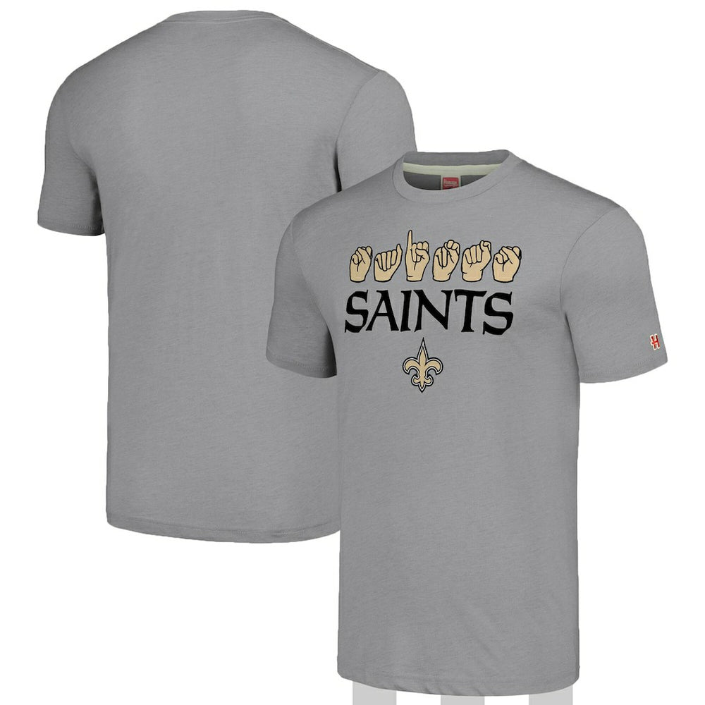 NFL New Orleans Saints Homage Unisex The NFL ASL Collection by Love Sign American Sign Language T-Shirt