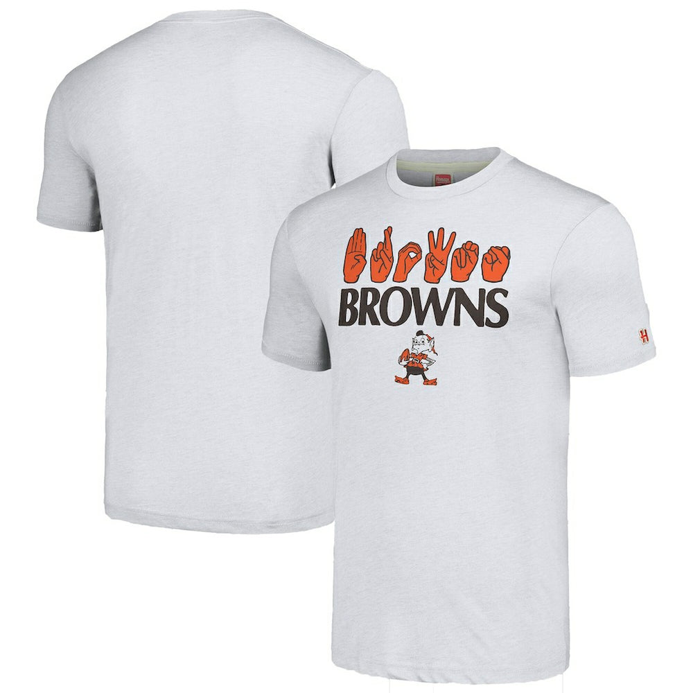 NFL Cleveland Browns Homage Unisex The NFL ASL Collection by Love Sign American Sign Language T-Shirt