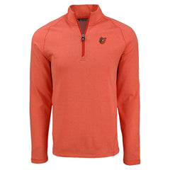 Baltimore Orioles Cutter & Buck Peshastin Eco Fleece Recycled Raglan Quarter-Zip Top - Heather Orange