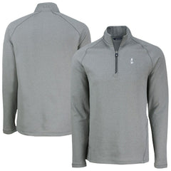Chicago Cubs Cutter & Buck Peshastin Eco Fleece Recycled Raglan Quarter-Zip Top - Heather Gray