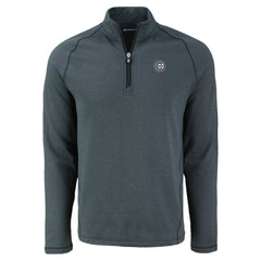 Chicago Cubs Cutter & Buck Peshastin Eco Fleece Recycled Raglan Quarter-Zip Top - Heather Black