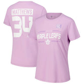 Auston Matthews Toronto Maple Leafs Levelwear Women's Hockey Fights Cancer Anthem Name & Number T-Shirt