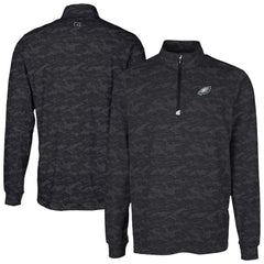 NFL Philadelphia Eagles Cutter & Buck Traverse Camo Print Stretch Quarter-Zip Top