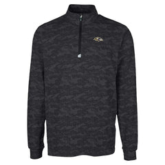 NFL Baltimore Ravens Cutter & Buck Traverse Camo Print Stretch Quarter-Zip Top