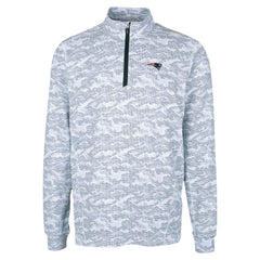 NFL New England Patriots Cutter & Buck Traverse Camo Print Stretch Quarter-Zip Top