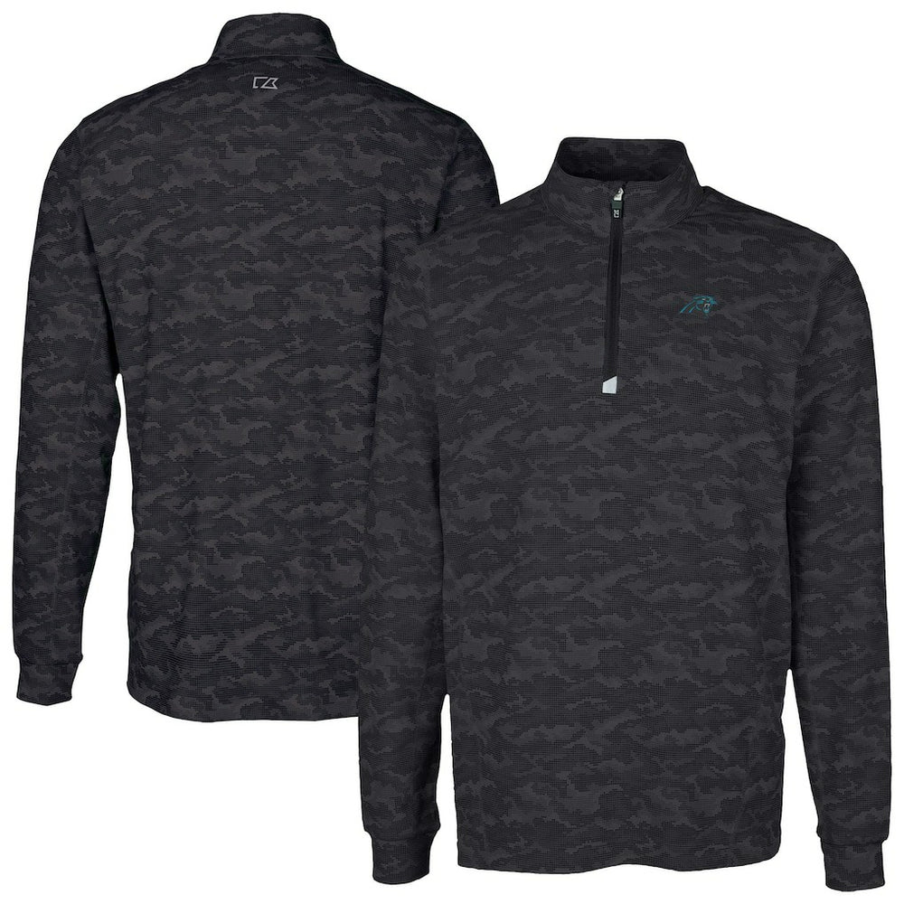 NFL Carolina Panthers Cutter & Buck Traverse Camo Print Stretch Quarter-Zip Top