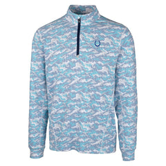 NFL Indianapolis Colts Cutter & Buck Traverse Camo Print Stretch Quarter-Zip Pullover Top