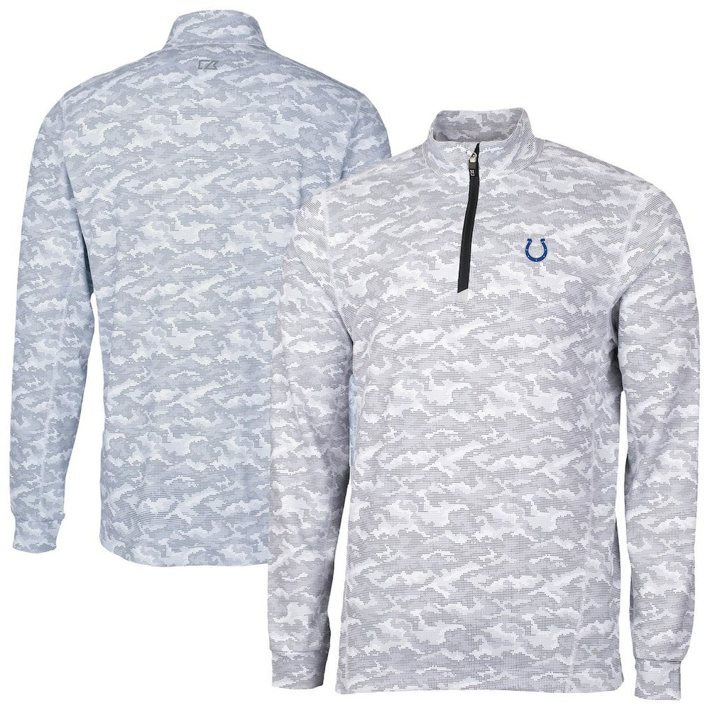 NFL Indianapolis Colts Cutter & Buck Traverse Camo Print Stretch Quarter-Zip Top